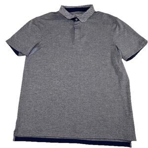 Outdoor Voices Polo Shirt Mens Size L Heathered Blue Breathable Performance Dad